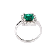 Mabina Anello in argento con smeraldo sintetico e zirconi 523433
